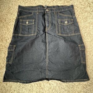 Denim Cargo Skirt